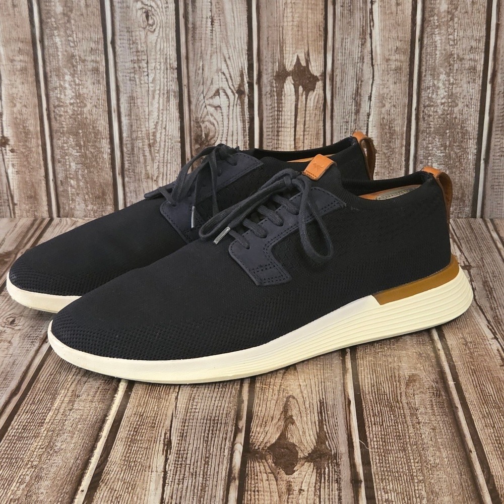 Sz 11 Mens Wolf & Shepherd SwiftKnit Derby Crossover Navy Blue Knit Shoes VGUC